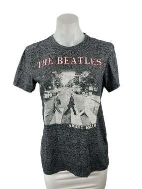 Free Authority The Beatles Abbey Road Graphic Gray Casual Tee T-Shirt Top Size S